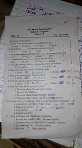 (18)Half Yearly Examination Subject : English Class: 6Time :... | Filo