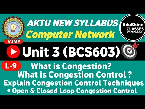 Computer Network BCS603 |Unit -3 |L-9| Congestion & Congestion Control|Congestion Control Techniques