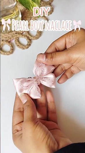 DIY Pearl Bow Necklace at Home 💕 | Easy Jewelry Making