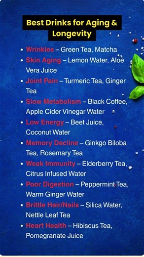 10 Best Drinks for Aging & Longevity #healthylifestyle #healthyeating