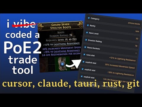 How To Make a Path of Exile 2 Trade Tool With AI - Using Cursor, Claude, Tauri, Rust, and Git