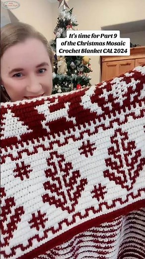 Free Christmas Mosaic Crochet Blanket CAL Part 9 Pattern #crochet #mosaiccrochet