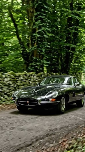 jaguar 1970 black car UK natural jungle road