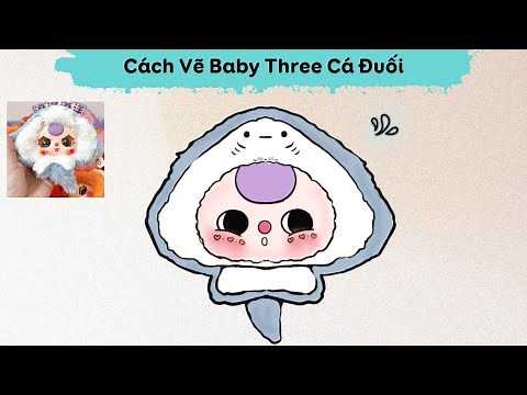 Vẽ Baby Three hải sản - Vẽ cá đuối baby three - Baby Three seafood - Vẽ Bé Ba Hải sản