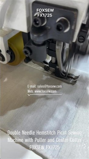 Double Needle Hemstitch Picot Sewing Machine with Puller and Center Cutter