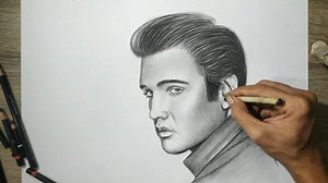 4.1K views · 236 reactions | Design ELVIS PRESLEY using charcoal pencils using the Dussel technique | Drawing all video | Facebook