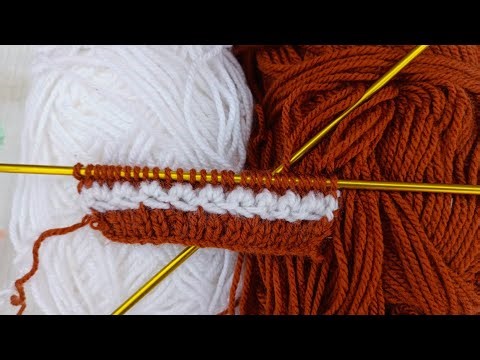 Easy And Beautiful Two Colour Knitting Pattern | Cardigan Sweater Design