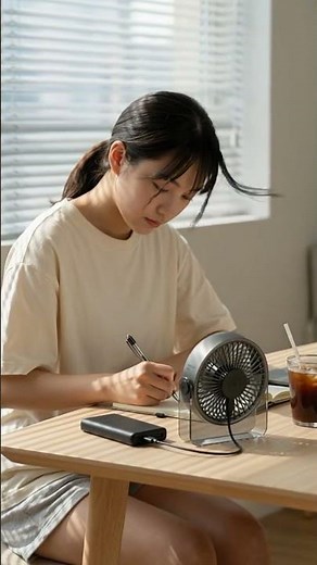 【2025年最新モデル】わずか4cmの極薄設計！どこでも置ける静音USB卓上扇風機 🎐#インテリア家電 #卓上扇風機 #夏のインテリア #おしゃれグッズ #usb扇風機 #かわいい #ショート