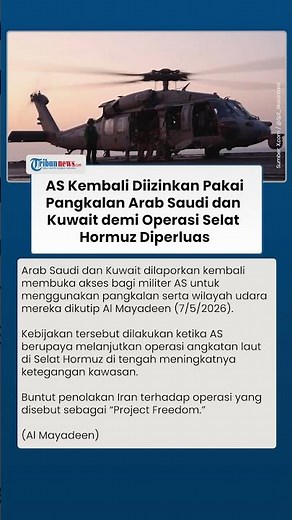 Arab Saudi dan Kuwait Kembali Buka Akses Militer untuk AS di Tengah Operasi Selat Hormuz