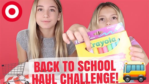 Back to school | Target shopping challenge ! Tiny School Supplies | Mermaid | Quinn Sisters