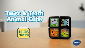 🐖🦍VTECH TWIST AND TEACH ANIMAL CUBE🦌🦁 There's more to explore with every twist of the retro-inspired Twist & Teach Animal Cube by VTech. With four animals, four letters and four vehicles, this cube connects the letter A to alligator, B to bear and more. The cube cheers kids on as they find each colour on the light-up buttons! | Toyworld New Zealand