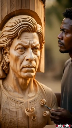 making sharukh khan wood statue Skills/handwork/woodcraft/#shorts #wood