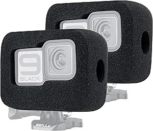 GEPULY 2-Pack Windslayer Cover Wind Muff for GoPro Hero 9 10 11 12 13 Black Wind Noise Reduction Housing Frame Case