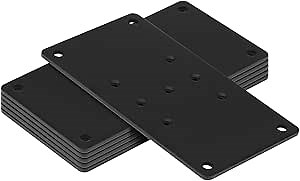 6 Pack Flat Post Base Plates, 6.5" x 3.5" for 4x4 Nominal Wood Posts, Fence/Mailbox/Deck Repair, 1/8" Thick