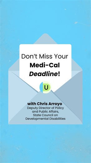 Undivided: Supporting Parents Raising Kids with Disabilities on Instagram: "Beginning January 1, 2027, Medi-Cal re-determination deadlines are changing. Stay on top of important dates in the Undivided App, which sends reminders to help prevent your coverage from being canceled. Image description: A blue graphic shows an open envelope with a white letter inside that reads, “Don’t Miss Your Medi-Cal Deadline!” The Undivided logo appears on the envelope seal. Below the message, text reads: “with Ch