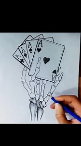 Skeleton Hand Holding Ace"s Card ☠☠♠♥♦♣ #skeleton#ace#drawing#fyp#foryou#viral#tatto_artist2#kranti_tmg | Tatto Artis
