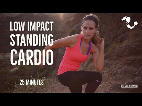 25 Minute Low Impact Standing Cardio: Knee Friendly No Jumping Home Workout to Burn & Tone