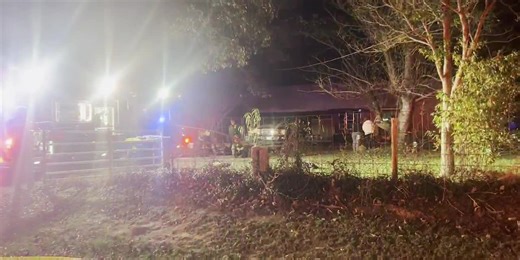 Firefighters battle Troup house fire