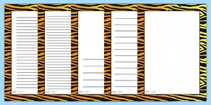 Tiger Pattern Portrait Page Border