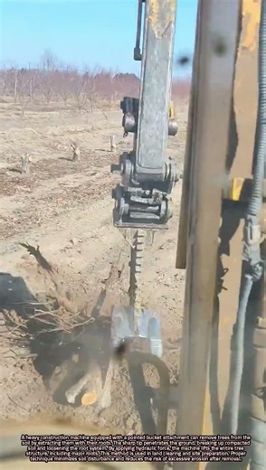 Root Extraction with Hydraulic Excavation Machinery