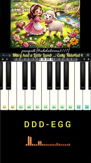 Mary Had a Little Lamb 🐑 Easy Piano Notes | Beginner Tutorial 🎹 | PianoPoets #shorts #piano