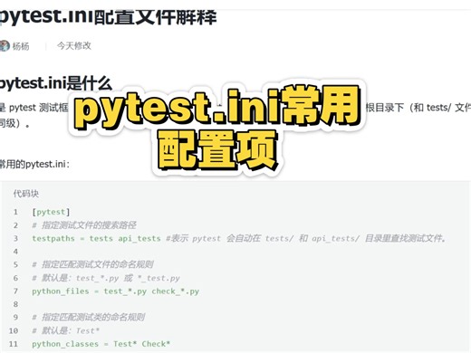 pytest.ini配置文件常用选项