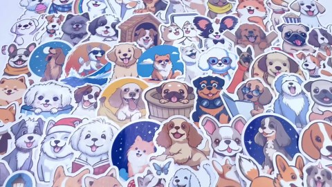 200 Pcs Cute Dog Stickers for Kids Teens, Waterproof Puppy Stickers for Water Bottle Laptop, Dog Party Favors & Decorations Gifts for Boys Girls
