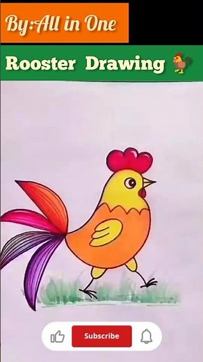 how to draw rooster easy|rooster drawing step by steprooster drawing easy step by step|easy drawing.