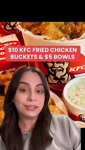 $10 Tuesday’s & $5 bowls are back at KFC! Every Tuesday, you can get an 8 piece bucket of fried chicken or an 8 piece tenders (with 4 sauces!) for $10 each. Plus, everyday you can get one of the chains bowls for just $5. This includes their new LTO bowl, Matty’s Cheesy Nugget bowl. If you’re looking for more cheap eats & affordable food, make sure you’re following me :) #freebies #cheapeats #fastfood #kfc #fooddeals | Taylor Eats NYC