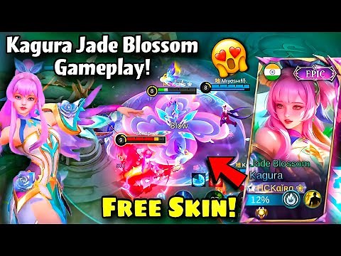 KAGURA NEW FREE EPIC SKIN GAMEPLAY!😍 JADE BLOSSOM🌸🩵