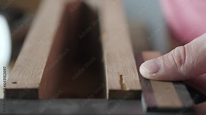 Carpenter Checks The Degree Angle With Try Square. Try Square Woodwork Antique Carpenters Tool. Hardwood Carpenters Try Square