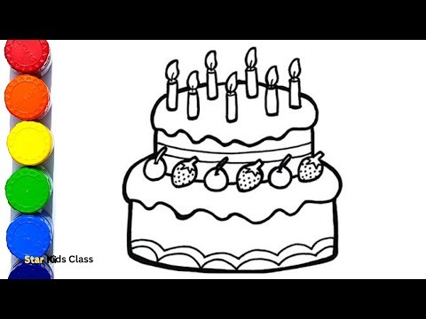 Draw a Cute Cake for Kids 🎂 | Easy Drawing for Toddlers 🎨 | Star Kids Class