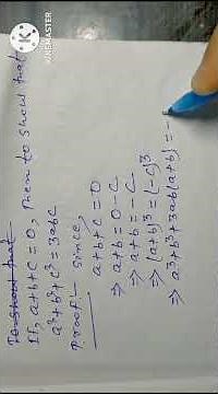 If a + b + c = 0 show that a3 + b3 +c3 = 3abc #maths #shortvideo