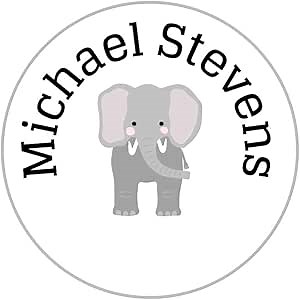 Name Bubbles - Custom Circle Iron-On Name Labels for Clothing & Fabrics (80 Labels) - Laundry-Safe, Personalized Waterproof Name Stickers for Daycare, School, Camp, & Home (Zoo Animals)