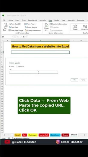 ✅ How to Get Data from a Website into Excel #excel #shorts #exceltips
