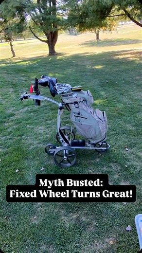 One of the most common questions we get at Big Horn Golfer: 👉 Does a fixed front wheel affect how an electric push cart turns? Here’s the answer — not at all. I turned this cart both left and right in a full circle, and it handles beautifully. It actually turns even easier when it’s in motion. 💪 Moral of the story: a fixed front wheel turns just fine on grass — smooth, steady, and built for real golf conditions. ⛳️ #BigHornGolfer #ElectricPushCart #GolfTips | Big Horn Golfer