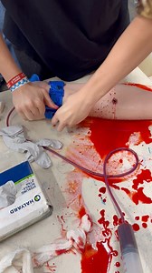 ***For educational purposes only using simulated blood and injury***. ⚠️Can you spot the critical error in this TQ application? To be honest, I missed it too because I was filming with one hand and pressing the syringe with the other. I only caught it when I reviewed the video before posting about teaching our youth. So shame on me for missing this as an instructor! The learning point is that we get so focused on stopping the bleeding with the TQ and forget about the last final details of correc