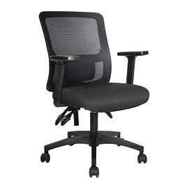 Medium Back 3 Lever Mesh Task Chair with Fabric Seat
