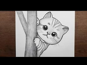 How to draw a beautiful cat 😺😍 sketch ✍️ easy drawing//step by step// pencil sketch//