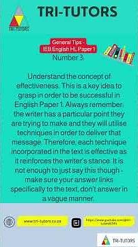 Tips/Approaches — IEB English HL Paper 1 #grade12english #iebenglish #matric2025