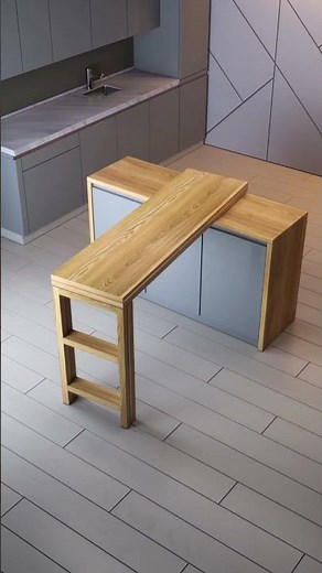 Hidden Folding Dining Table Design Idea