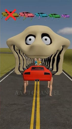 Tantangan Upin Ipin naik Anomali Mobil melewati Hungry Worm ‼️😱