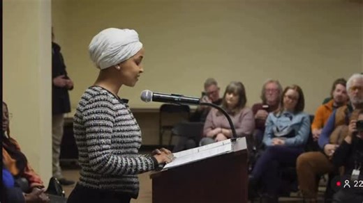 @osintdefender on Instagram: "Democrat Rep. Ilhan Omar sprayed by a man wielding a syringe with an unknown liquid during a town hall event in Minneapolis, while calling for the resignation of Homeland Security Secretary Kristi Noem."
