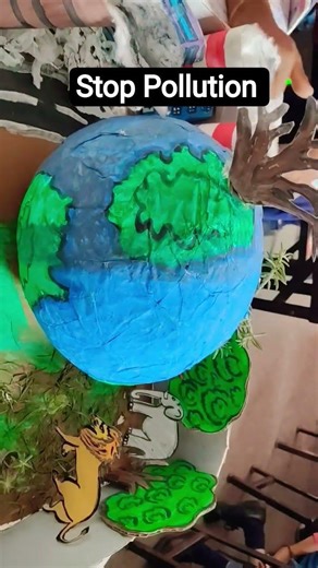 Stop Pollution model #activity #preshool #project #school #youtubeshorts #science