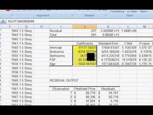 Multiple Regression in Excel