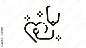 heart beat measurements Icon Animation. black heart beat measurements animated icon on white background