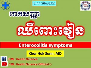 រោគសញ្ញា ឈឺពោះវៀន l Enterocolitis symptoms ll CML Health Science Official