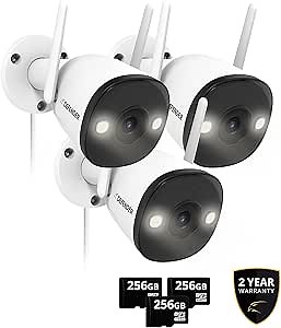 Defender AI Powered Guard Pro 2K 8MP WiFi 6/Bluetooth, Plug & Play Outdoor Home Security Camera, Smart AI Human/Vehicle Detection, Color Night Vision, with 64GB SD Card