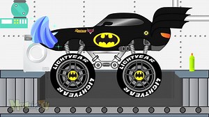 Batman Truck Get Clean In Car Wash - Monster Trucks For Kid | Kids TV