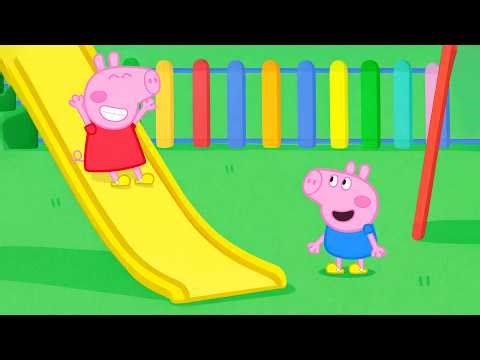 Fun Summer ☀️🛝 Peppa Pig & George Play on the Slide at the Park | Funny Peppa Pig Animation